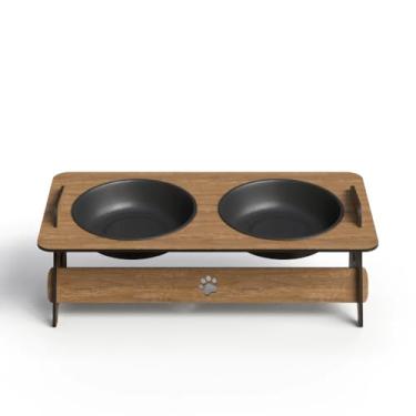 Imagem de Comedouro e Bebedouro Elevado em MDF para Gatos e Cães – Design Ergonômico e Elegante