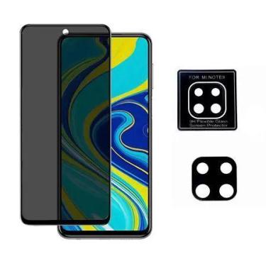 Imagem de Kit Película 3D Vidro Anti Espião Compatível com Xiaomi Redmi Note 9 +