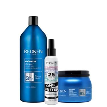 Imagem de Kit Redken Extreme One United - Shampoo Máscara e Leave-in (3 produtos)