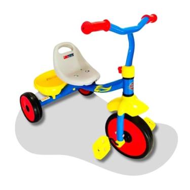 Imagem de Triciclo Infantil com Pedal Azul – Para Crianças a Partir de 1 Ano e Meio, Assento Ajustável, Até 30kg (Amarelo)