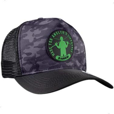 Imagem de Boné Pesca Daisen Camo Trucker Ajustável Camuflado Original, Preto