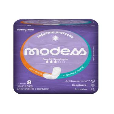 Imagem de Absorvente Modess Máxima Proteção Suave Sem Abas 8 Unidades