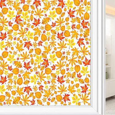 Imagem de Película de janela de privacidade de flores, textura de estilo floral, filme de vidro para sala de estar e escritório em casa, L90 x C 190 cm