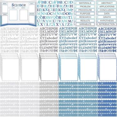 Imagem de Dispowreath 96 peças de painéis de exibição de feira de ciência com glitter, suprimentos incluem autoadesivos para projetos de feira de ciências, legendas, apresentação, boletim, adesivos para sala de