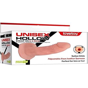 Imagem de Lovetoy Cinta Com Pênis Oco 16 5Cm E 10 Virações - Hollow Strap On Bege