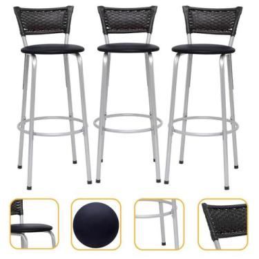 Imagem de kit 3 uni Banqueta Para Cozinha Gourmet Bancada Cadeira Balcão Bar Are