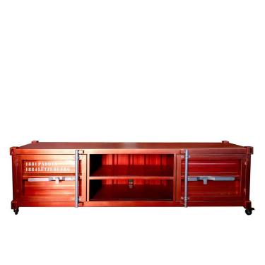 Imagem de Rack para Tv Newark Estilo Industrial Em Ferro Vermelho 190c