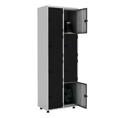 Imagem de Armário Roupeiro Aço 8 Portas Ea702 Preto
