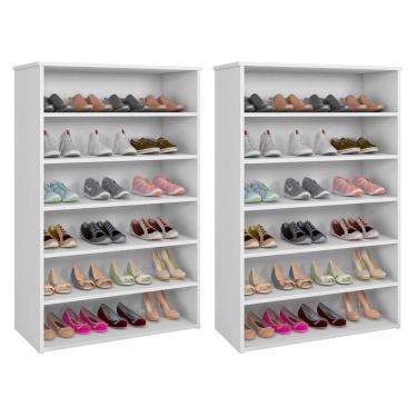 Imagem de Kit 02 Armários Multiuso Sapateira 5 Prateleiras Branco