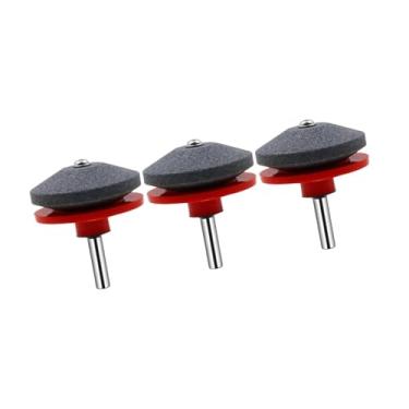 Imagem de Generic 3x Afiador de cortador de grama para qualquer furadeira manual elétrica, afiador de cortador de grama com roda de pedra, Vermelho