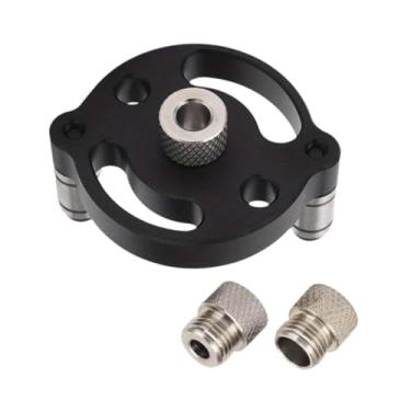 Imagem de WeiLaiKeQi Conjunto de gabarito de cavilha autocentrante de 6/8/10 mm, furador vertical, ferramenta de perfuração, localizador central, com buchas, Preto
