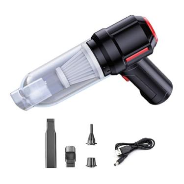 Imagem de A aspirador de pó de carros 9000pa de alta potência de baixo ruído sem fio sem fio vácuo portátil para casa (Preto)