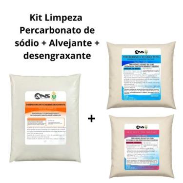 Imagem de Kit Limpeza Alvejante 1kg Percarbonato de Sódio 1kg Desengraxante Dese