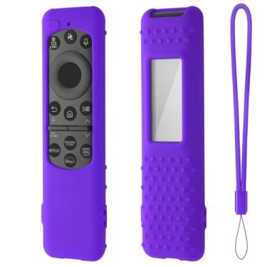 Imagem de Hi Color Capa de silicone para controle remoto Samsung TM2560E Solarcell 2025 compatível com TM2360E BN59-01432A Samsung TV Remote macio antiderrapante leve capa de silicone (roxa)
