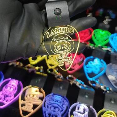 Imagem de Chaveiro Boneco Labubu Acrílico Led Rgb Recarregável 7 Cores - LUALKI 