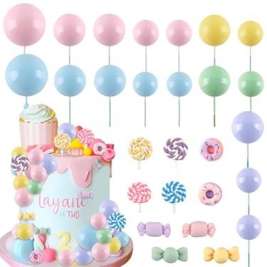Imagem de Rismise Candy Cake Topper lollipop cake topper Candyland Cake Topper with Lollipop Donut Lollipop Cake Decorations for Candy Themed Birthday Cake Decors
