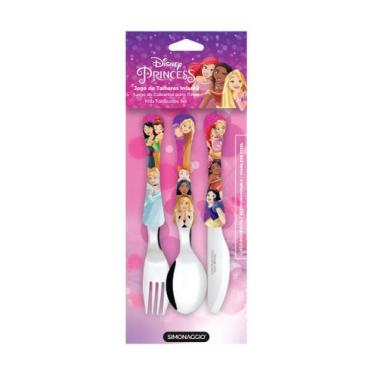 Imagem de Talher Infantil Disney Inox Simonaggio Princesa Frozen Minnie Carros T