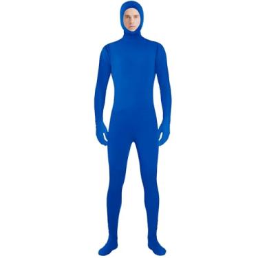 Imagem de Body elástico de rosto aberto para homens e mulheres, unissex, cosplay, Halloween, carnaval, Azul marinho, 170-185cm/5.6-6.1ft