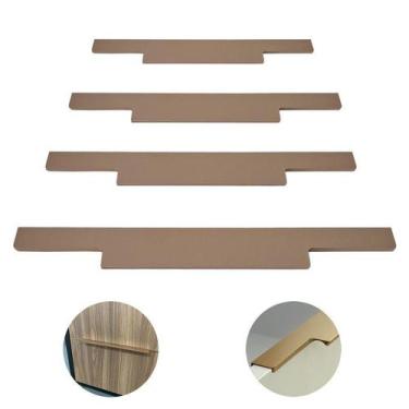 Imagem de Puxador Perfil Dourado Nina Torralba Furação 200mm 4 Unidades Dourada,