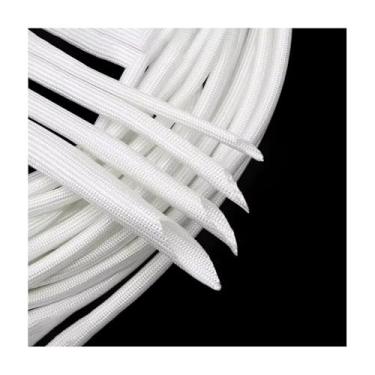 Imagem de 1M White Fiberglass Braided Sleeving (1-50mm) High Temp 600°C, Expandable Cable Wire Harness Protection, Silicone Coated(30mm)