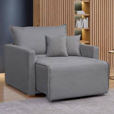 Imagem de Poltrona Júlia Retrátil e Reclinável Linho/Cinza - Celflex