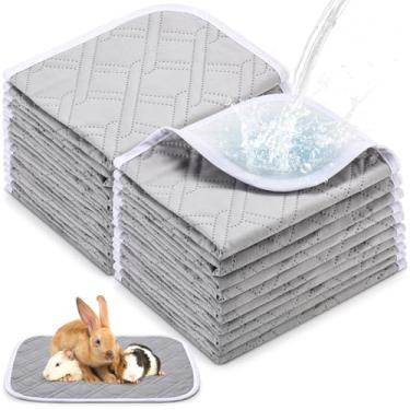 Imagem de Locmeo 16 peças de almofadas laváveis de porquinho-da-índia a granel 30,5 x 40,6 cm, forro de gaiola de porquinho-da-índia, impermeável, reutilizável, antiderrapante, tapete de urina de rápida
