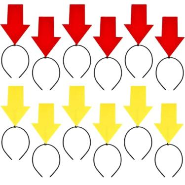 Imagem de Fahacop 12 Pack Funny Arrow Headbands Creative Symbol Headband Red and Yellow Arrow Headbands for Halloween Prank Parties Gag Gifts Photo Booth Props, 2 Colors