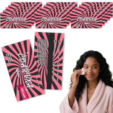 Imagem de COARVXA Toalhetes corporais Pink Fresh 100 peças de lenços desodorantes e desodorante de viagem embalados individualmente, mini desodorante hipoalergênico e viagem para limpar a pele para adolescentes