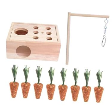 Imagem de WeiLaiKeQi Esconderijo de casa de madeira para hamster, túnel de esconderijo para hamster, brinquedo de túnel para porquinho-da-índia