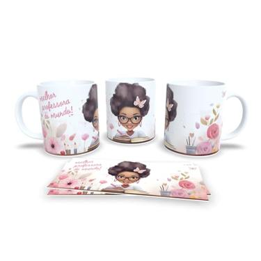 Imagem de Caneca branca dia dos professores floral (14113)