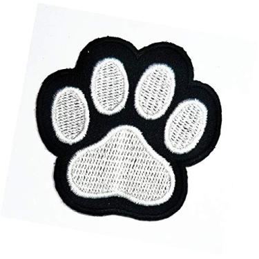 Imagem de Camiseta polo com logotipo de desenho animado de gato, cachorro, patas, patas, pug, beagle, husky, buldogue, pastor alemão, aplique bordado com ferro no emblema (01)