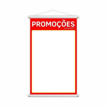 Imagem de Banner Promoções Fundo Branco Preço Lona 80X50Cm