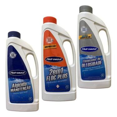 Imagem de Kit Limpeza Algicida Clarificante Oleosidade Hidroazul 01 Lt