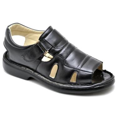Imagem de Sandália Ortopedica Masculina Couro Ranster Linha Conforto Tam 45 Cor 