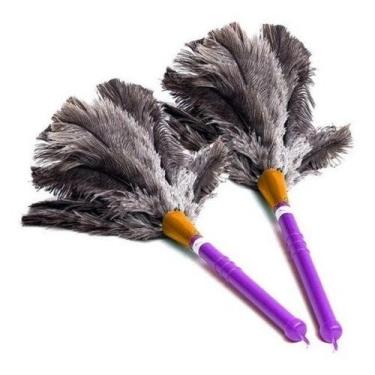 Imagem de Espanadores De Pó 45cm Com Pluma De Avestruz Limpa Poeira - Duster