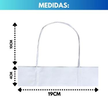 Imagem de Kit 100 Unidades Alça Papel Branco / Kraft Torcido Sacola 19 - Distrib