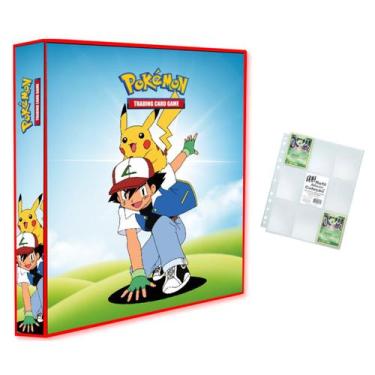 Imagem de Álbum Pasta Fichário Pokemon com 10 Folhas Turma do Ash e Pikachu Capa