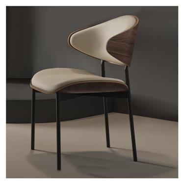 Imagem de Cadeiras para sala de jantar cadeiras de jantar modernas de couro PU, cadeira lateral de cozinha estofada de encosto alto com pernas de metal e costas curvas para casa/sala de estar/quarto/escritório