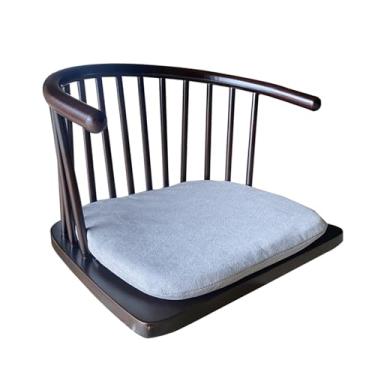 Imagem de Cadeira de chão portátil, cadeira de chão Tiita com suporte para as costas, cadeiras de encosto de tatami de meditação, cadeira preguiçosa sem pernas com almofada, assento de cadeira de sala de estar