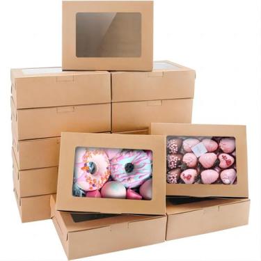 Imagem de Caixas de padaria VANKUTL Brown com janela 20 unidades de papelão 20x1