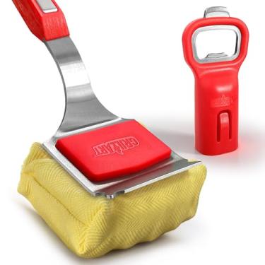Imagem de GRILLART Escova para churrasqueira sem cerdas – Ferramenta de limpeza segura e durável para grelhas a gás, carvão, ferro fundido e aço inoxidável – Escova raspadora resistente ao calor com cabeça