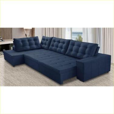 Imagem de Sofá de Canto Retrátil e Reclinável com Molas 3,00x2,00 Esq Julia Sued