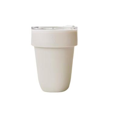 Imagem de SWANZ Caneca de viagem de cerâmica para café e chá com tampa e manga Tritan, copo reutilizável para viagem, à prova de vazamento, sem derramamento, seguro para micro-ondas e lava-louças, portátil