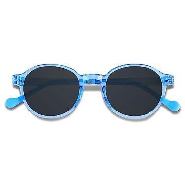 Imagem de ANDWOOD Óculos de sol com luz azul para crianças, meninas, meninos, jogos de computador, antiraios azuis, lentes polarizadas de 3 a 12 anos, Azul | Lentes polarizadas, (Round) Polarized Sun