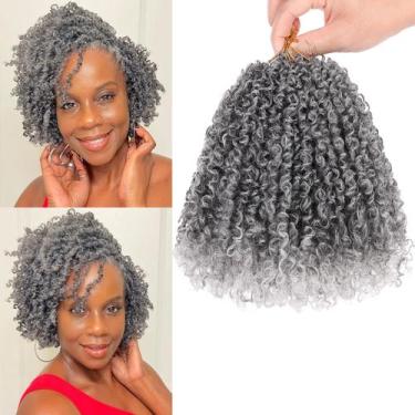 Imagem de Crochet Hair COOKOO Yanky Twist, 8 polegadas, 8 pacotes, cinza ombre