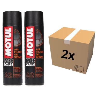 Imagem de Kit 2 Lubrificantes Filtro De Ar Moto Motul A2 Air Filter Oil Spray 400Ml 