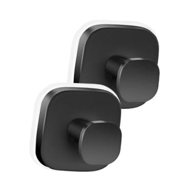 Imagem de ＫＬＫＣＭＳ 2 peças ganchos com ventosa, cabides para guirlandas, porta-toalhas, ganchos de aço inoxidável à prova de ferrugem para chuveiro/vidro, janela, Preto