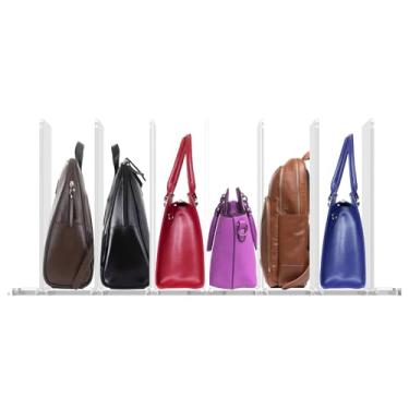 Imagem de LCZNXJJY Organizador de bolsa para armário, divisórias transparentes ajustáveis, organizador de bolsa, separadores multifuncionais para bolsa, bolsa, livro no quarto, escritório