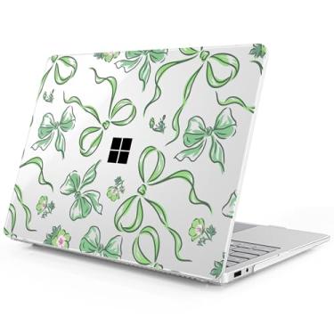 Imagem de Mektron Capa impressa para laptop Microsoft Surface 2025 Windows 11 Copilot+ PC Surface Laptop 33.0 cm capa para tela sensível ao toque serve no modelo 2095, flores-arcos - verde