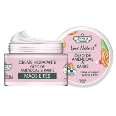 Imagem de Creme Hidratante Flores E Vegetais Amêndoas e Karités 250g Mãos E Pés 